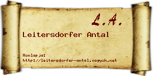 Leitersdorfer Antal névjegykártya